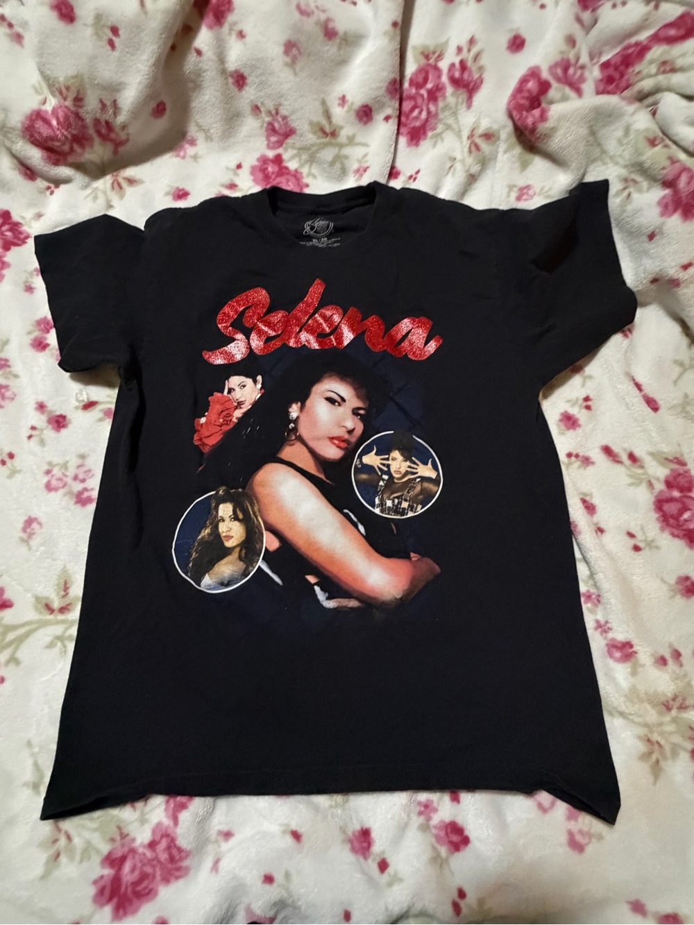 Hot Topic Black Selena Graphic Tee with Red Script